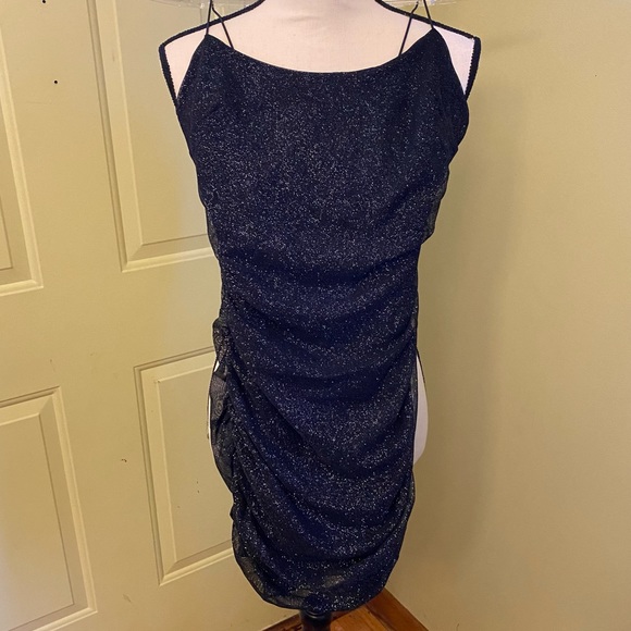 NWT WINDSOR Glitz and Glimmer Ruched Mini Dress size S - Picture 2 of 10